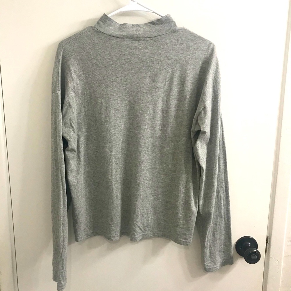 Everlane Mock Neck Gray Long Sleeve Small